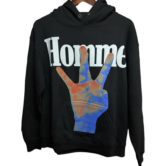 Homme + Femme "Twisted Fingers" Hoodie M Black - Infrared - Picture 1 of 8